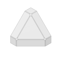 MODULAR SOLUTIONS PART&lt;br&gt;END CAP FOR 3-WAY BODY CONNECTION, ANGULAR, GRAY, USED WITH 40-010-1
